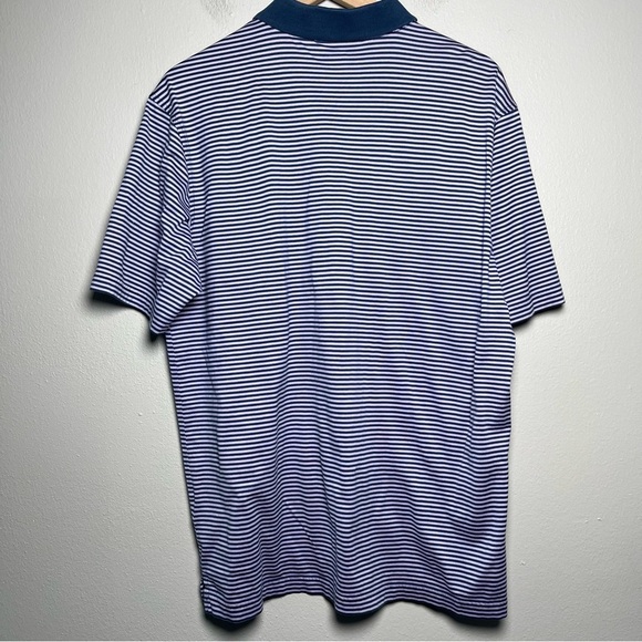 Masters Collection Men Polo Shirt Large Purple Stripe Short Sleeve Performance - Picture 7 of 11